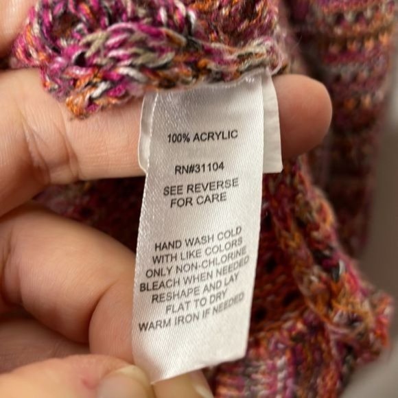 New Directions Womens 3X Red Orange Crochet Knit Lightweight Scoop Neck Sweater - Picture 7 of 10